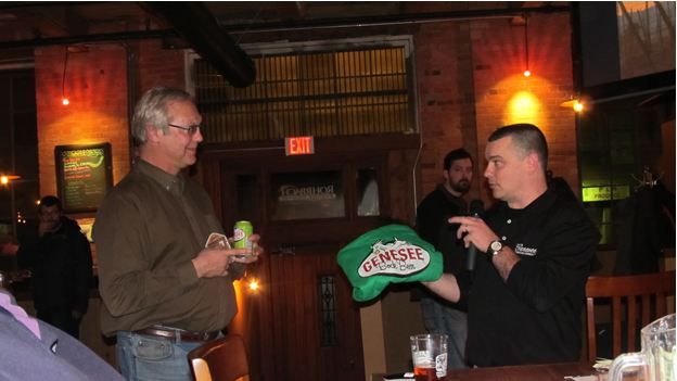 Photo of District WNY Meeting at Rohrbach Brewing Co. President Jim McDermott thanking speaker Don Bryant